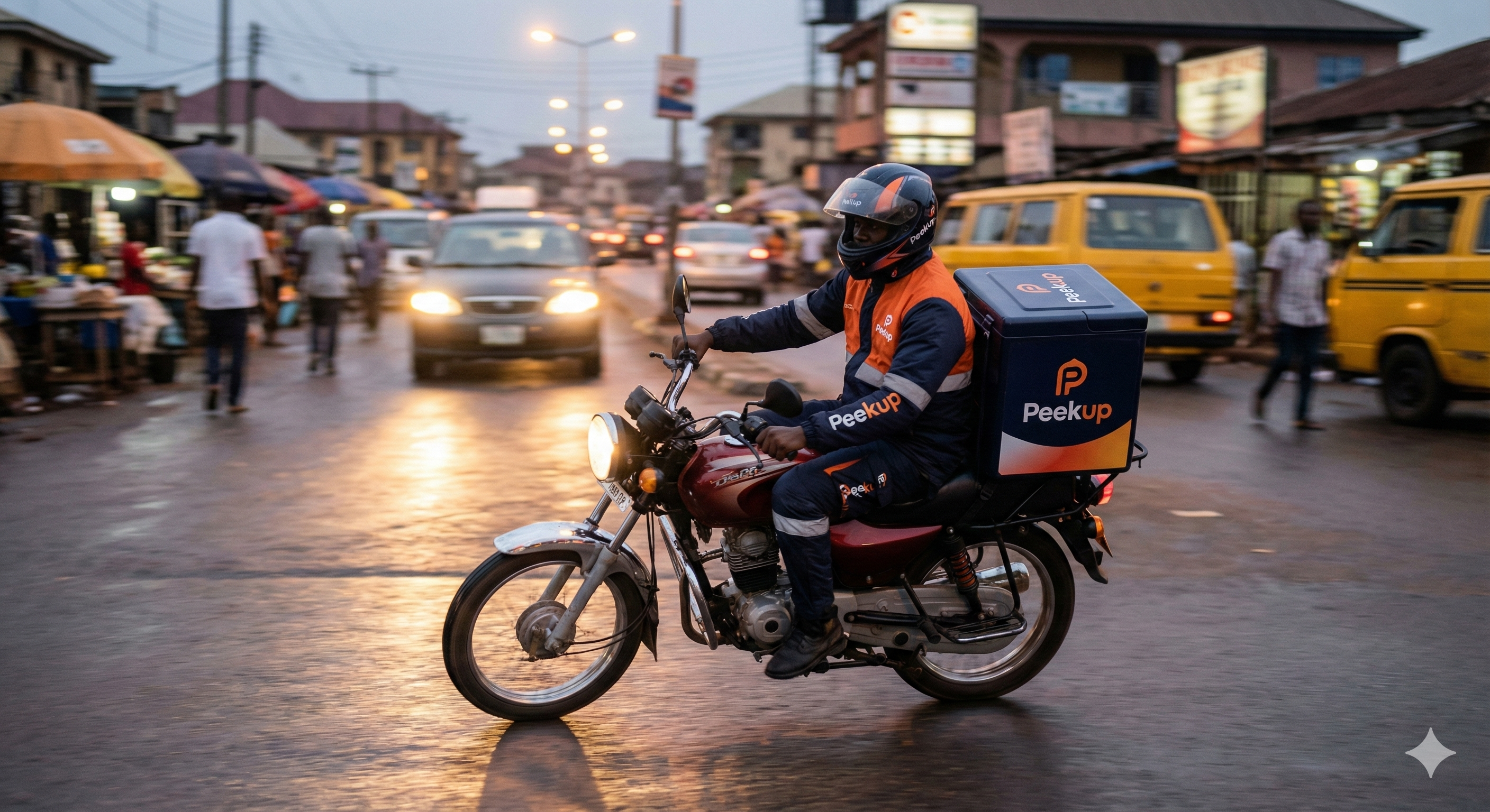Peekup Go rider delivering a package in Enugu